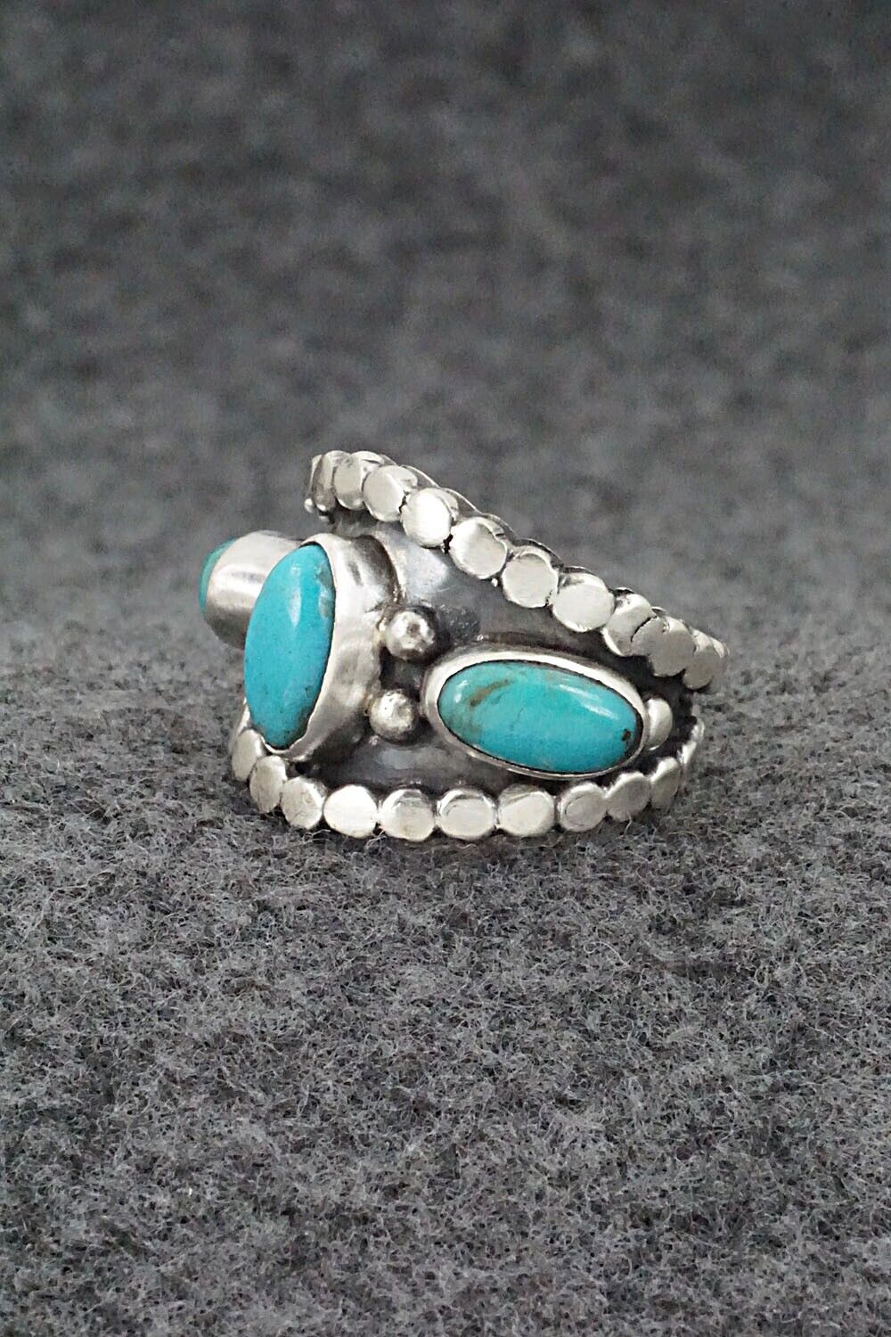 Turquoise & Sterling Silver Ring - Andrew Vandever - Size 7