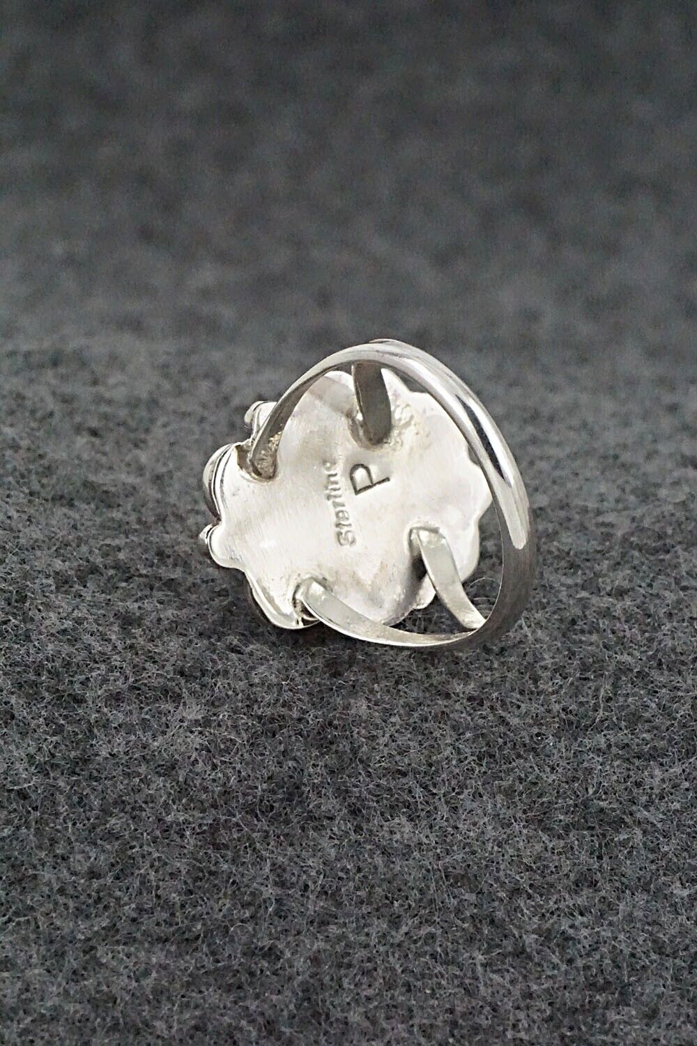 White Buffalo & Sterling Silver Ring - Priscilla Smith - Size 6.75