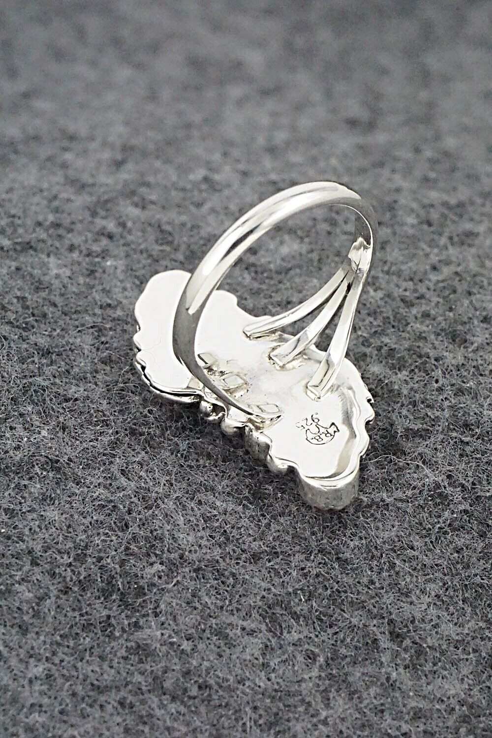Coral & Sterling Silver Ring - Alice Rose Saunders - Size 7.5