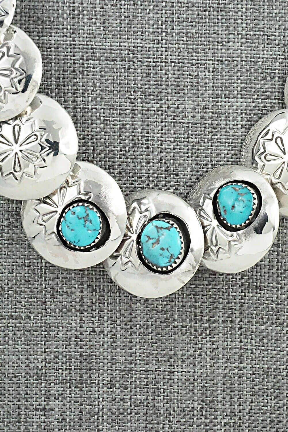 Turquoise & Sterling Silver Necklace and Earrings Set - Tim Thompson