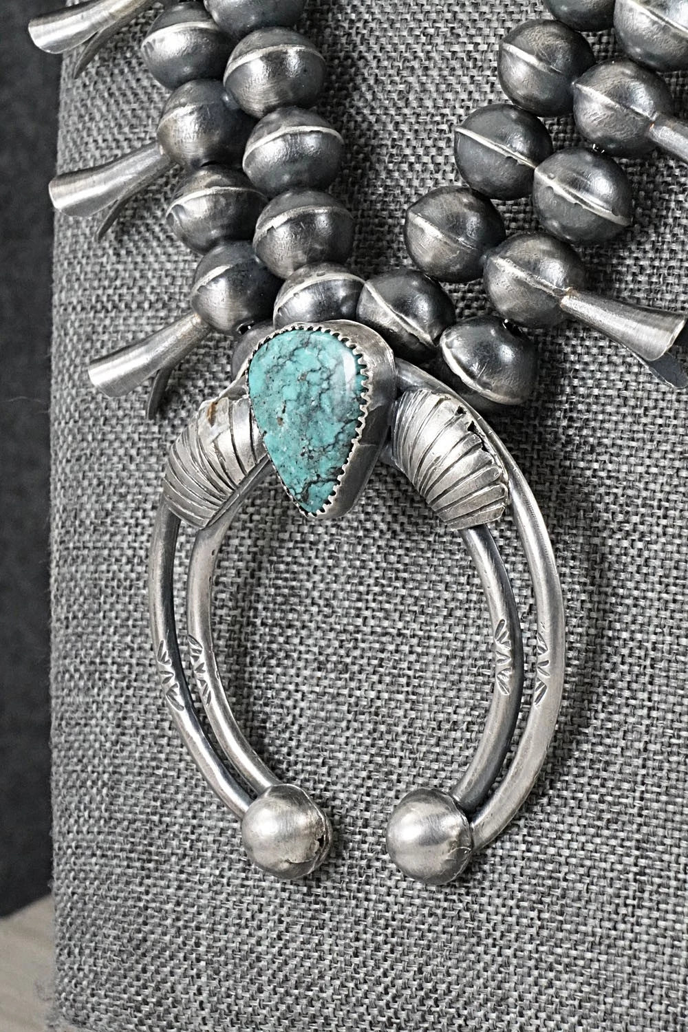 Turquoise & Sterling Silver Squash Blossom Set - Gilbert Martin