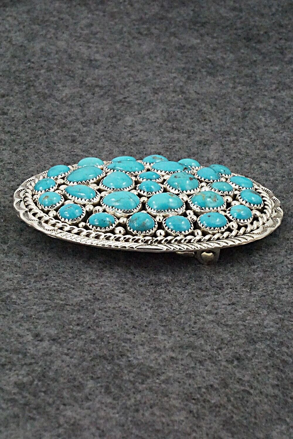 Turquoise & Sterling Silver Belt Buckle - Marlene Haley