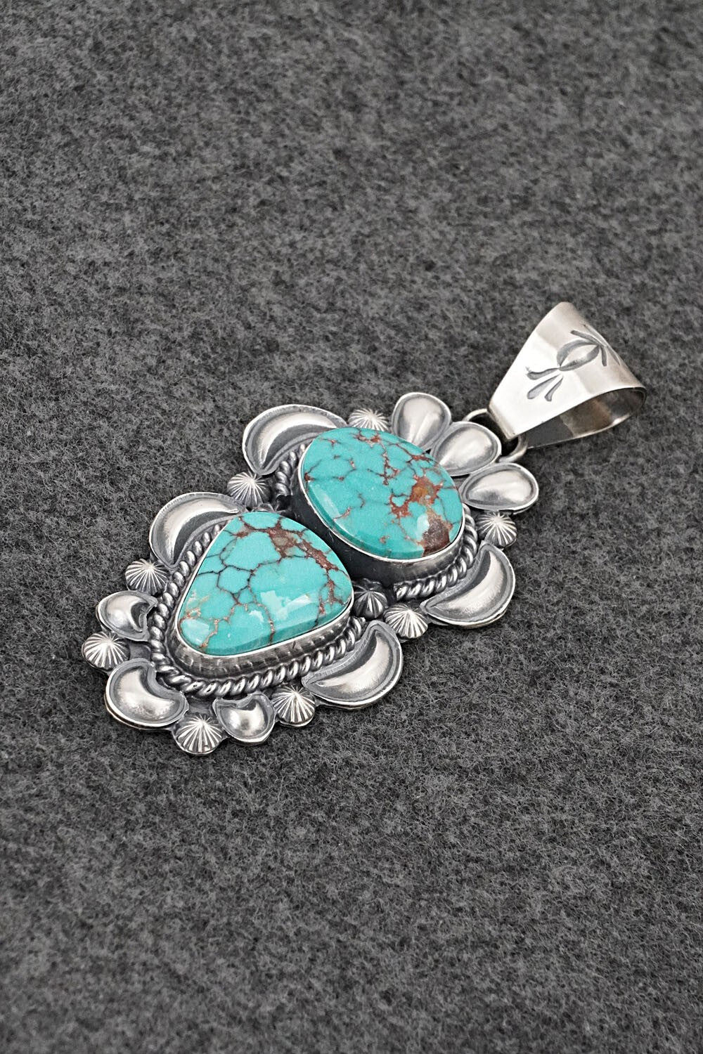 Turquoise & Sterling Silver Pendant - Raymond Delgarito
