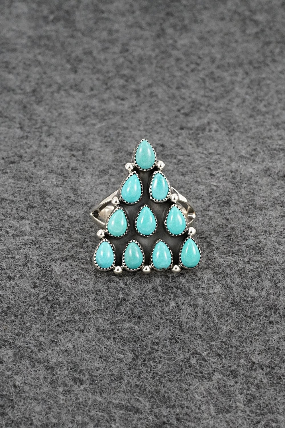 Turquoise & Sterling Silver Ring - Loretta Delgarito - Size 7.5
