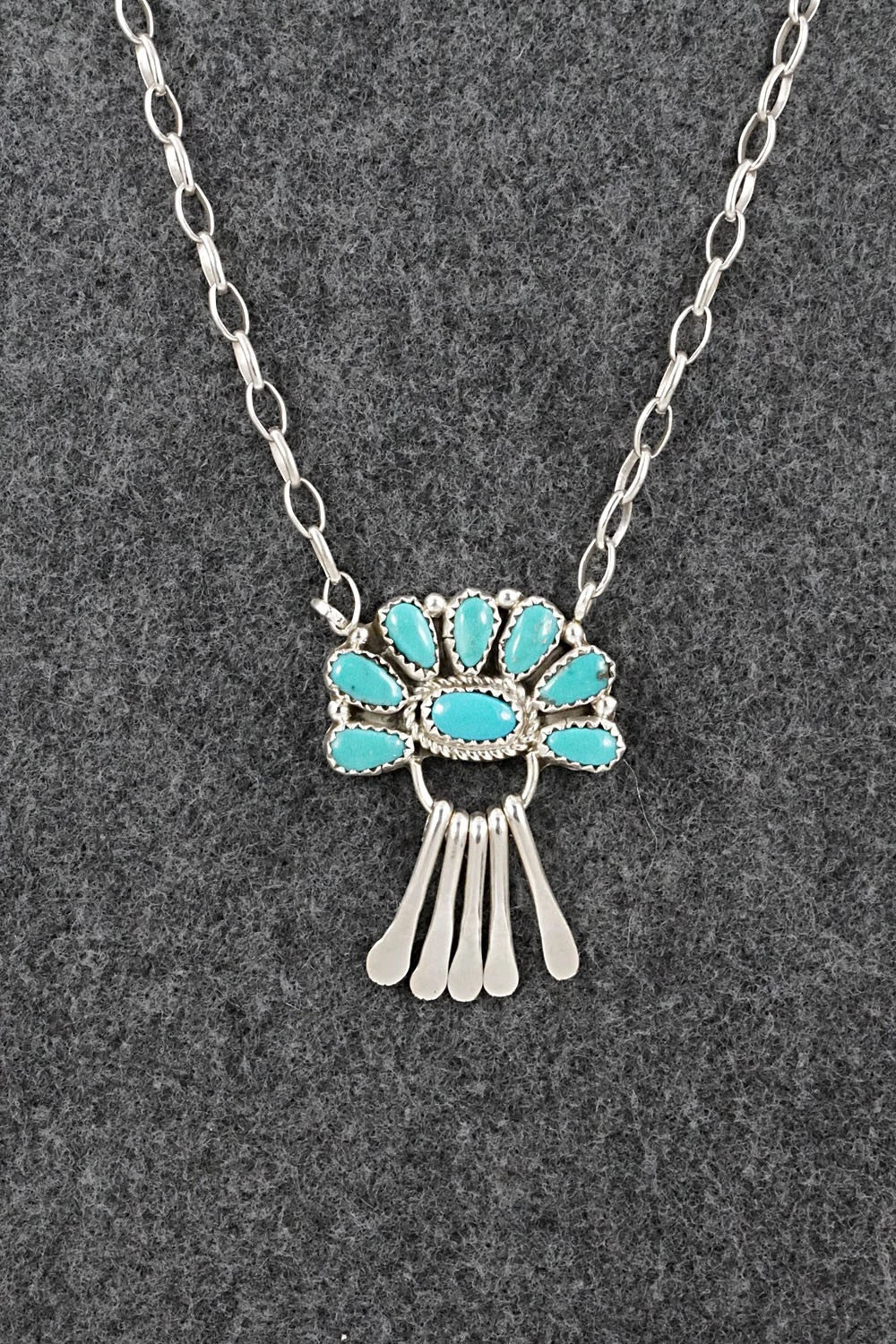 Turquoise & Sterling Silver Necklace - Justina Wilson