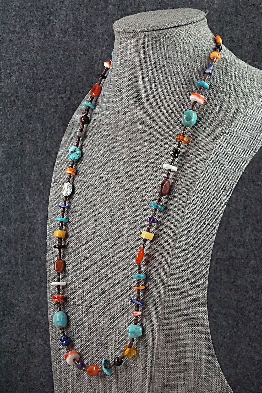 Multi Stone and Sterling Silver Necklace - Helen Tsosie