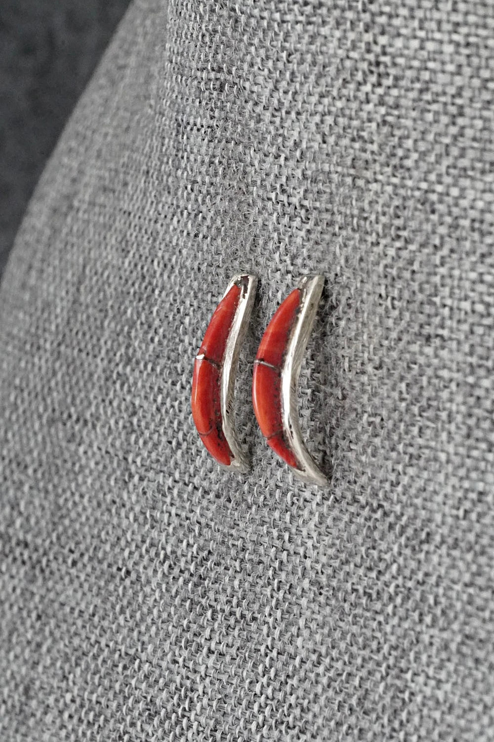 Coral & Sterling Silver Earrings - Kent Lonjose