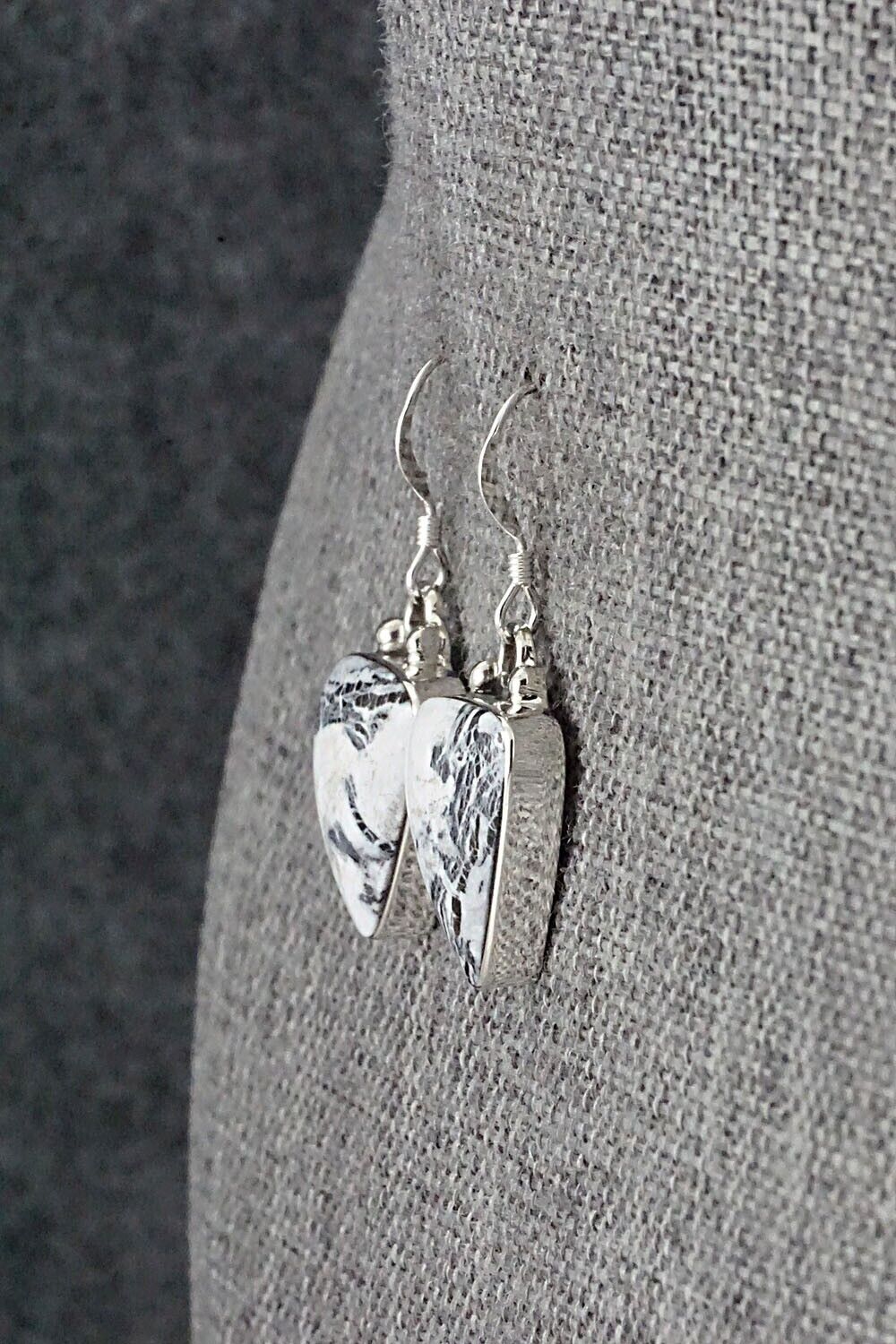 White Buffalo & Sterling Silver Earrings - David Lopez