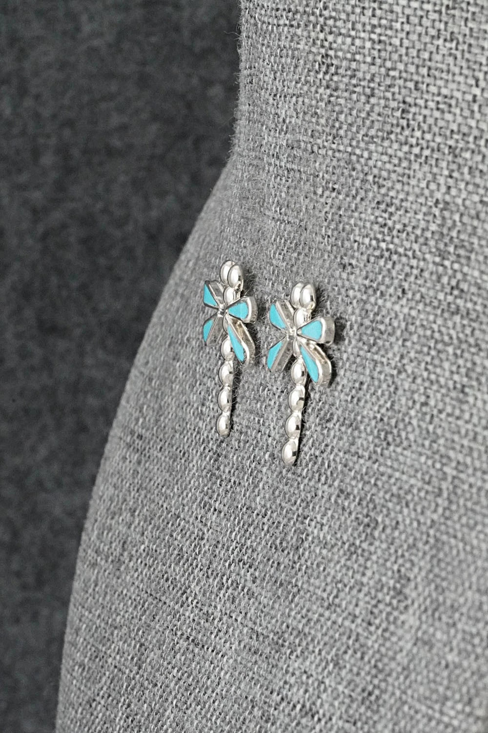 Turquoise & Sterling Silver Earrings - Emma Edaakie