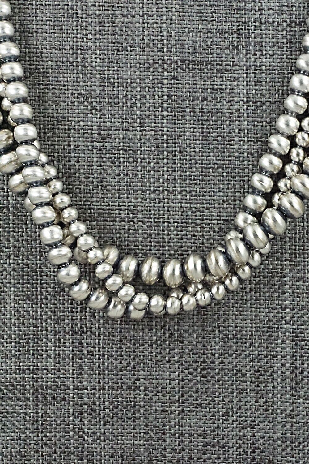 Sterling Silver Navajo Pearl Necklace 20" - Dorinda Mariano