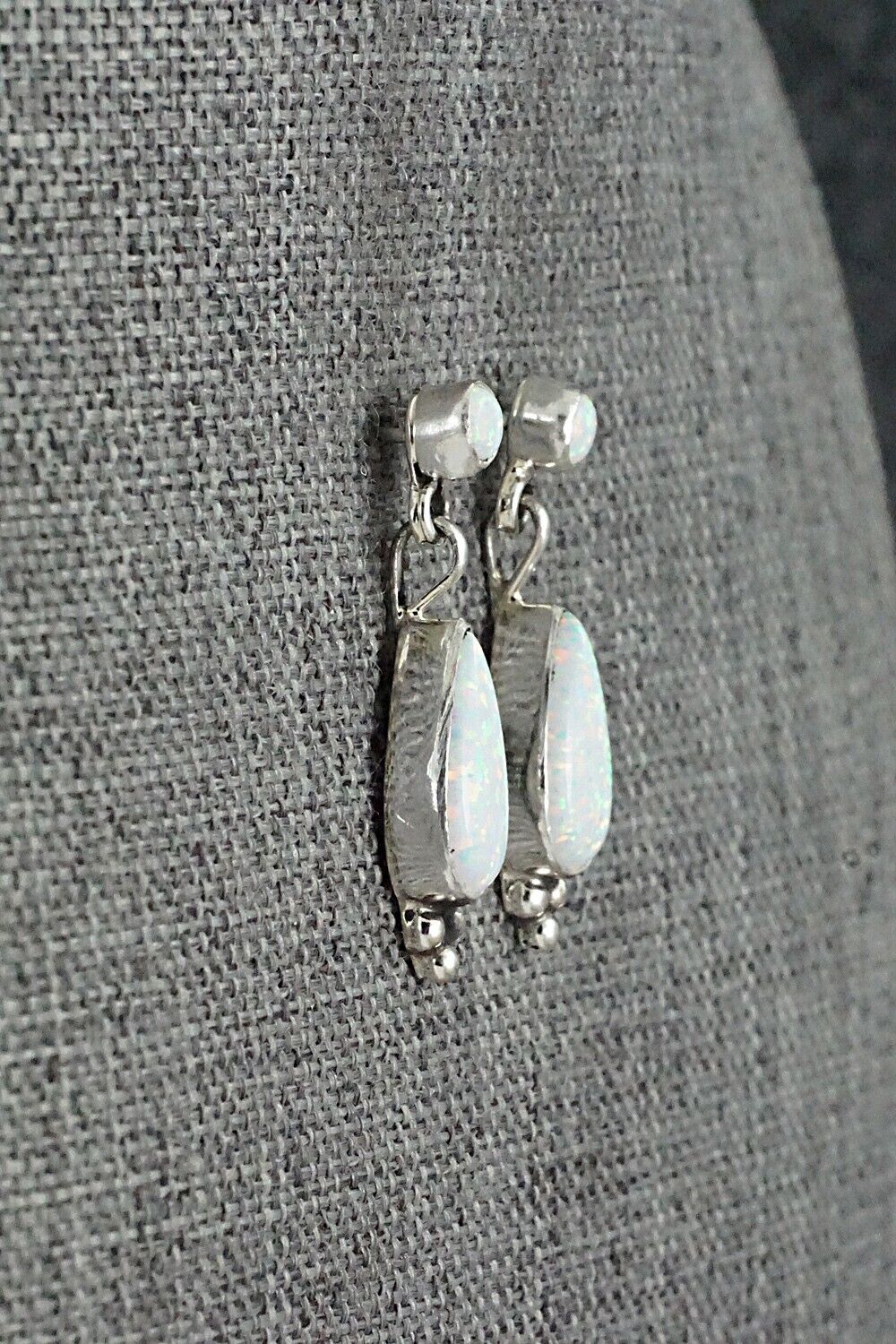 Opalite & Sterling Silver Earrings - Gary Shorty