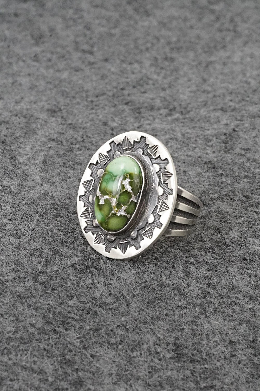Turquoise & Sterling Silver Ring - Calvin Martinez - Size 9.5