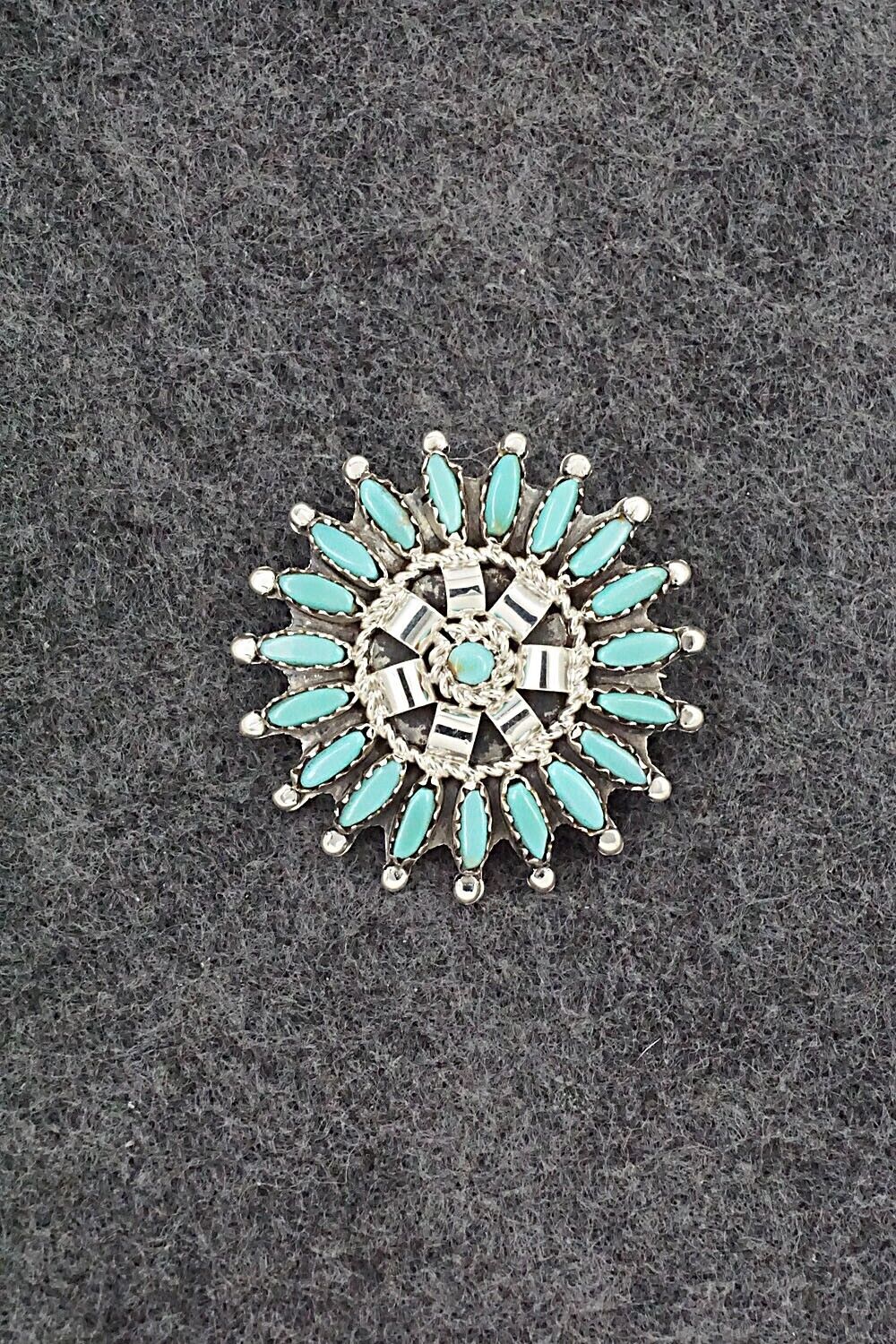 Turquoise & Sterling Silver Pendant/Pin - Nathaniel Nez