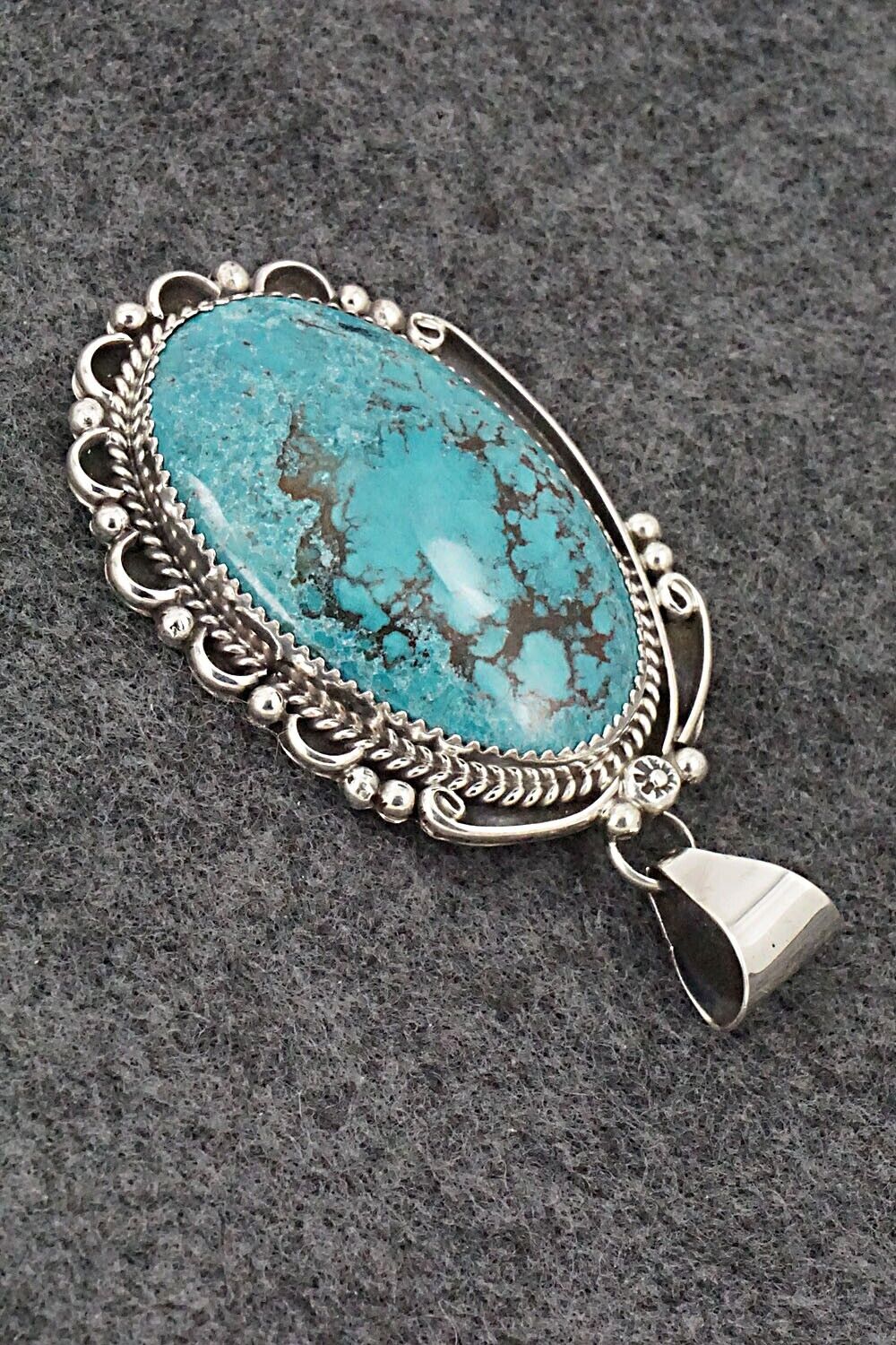 Turquoise & Sterling Silver Pendant - Freda Martinez