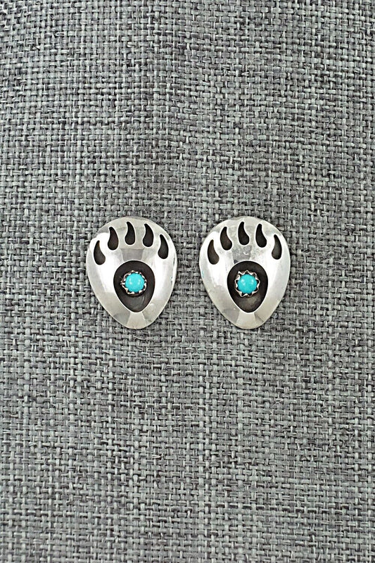 Turquoise & Sterling Silver Earrings - Leroy Parker