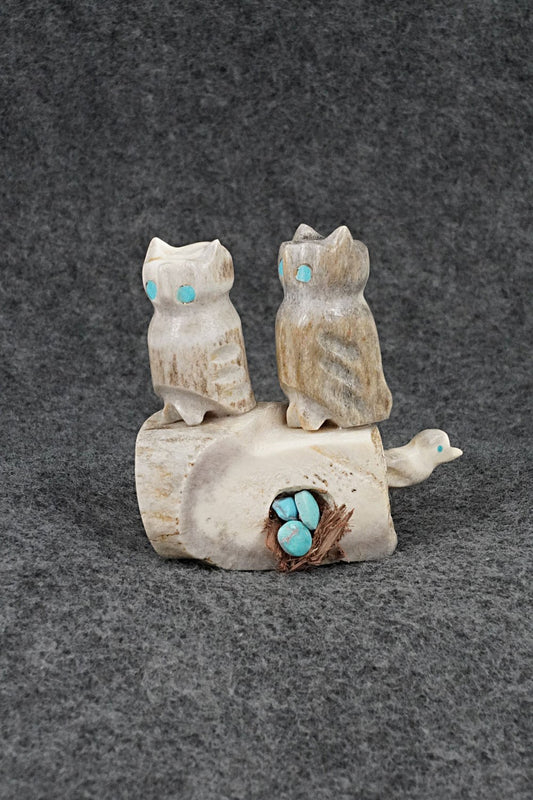 Owls Zuni Fetish Carving - Marvelita Phillips