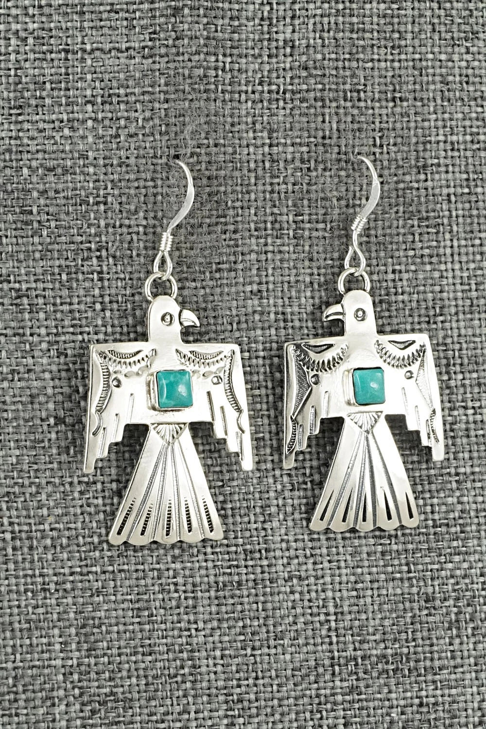 Turquoise & Sterling Silver Earrings - Jeremy Delgarito