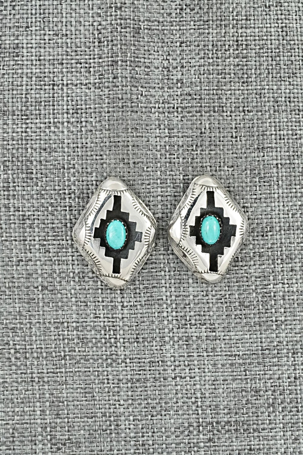 Turquoise & Sterling Silver Earrings - Phil Perry