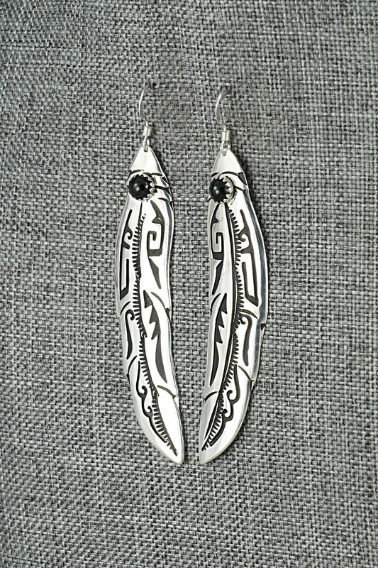Onyx & Sterling Silver Earrings - Rosita Singer