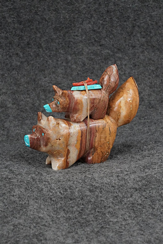 Fox Zuni Fetish Carving - Enrike Leekya