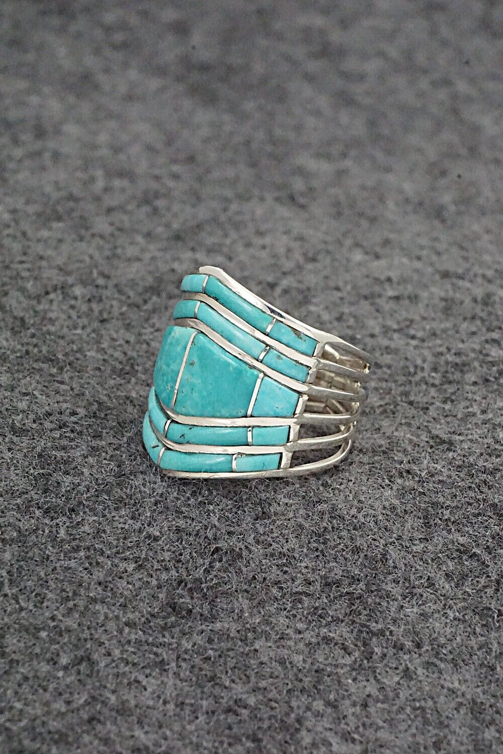 Turquoise & Sterling Silver Ring - Andrew Enrico - Size 8.5