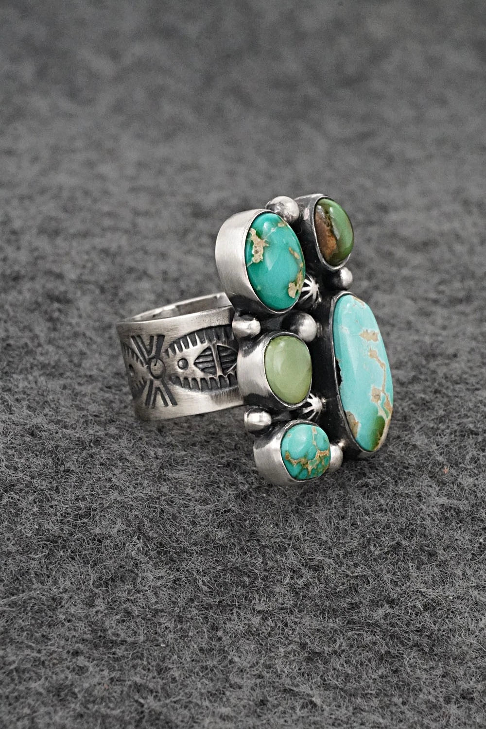 Turquoise & Sterling Silver Ring - Angela Martin - Size 6.5