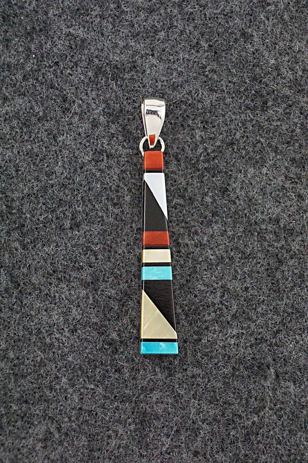 Multi Stone & Sterling Silver Pendant - Madarrel Kallestewa