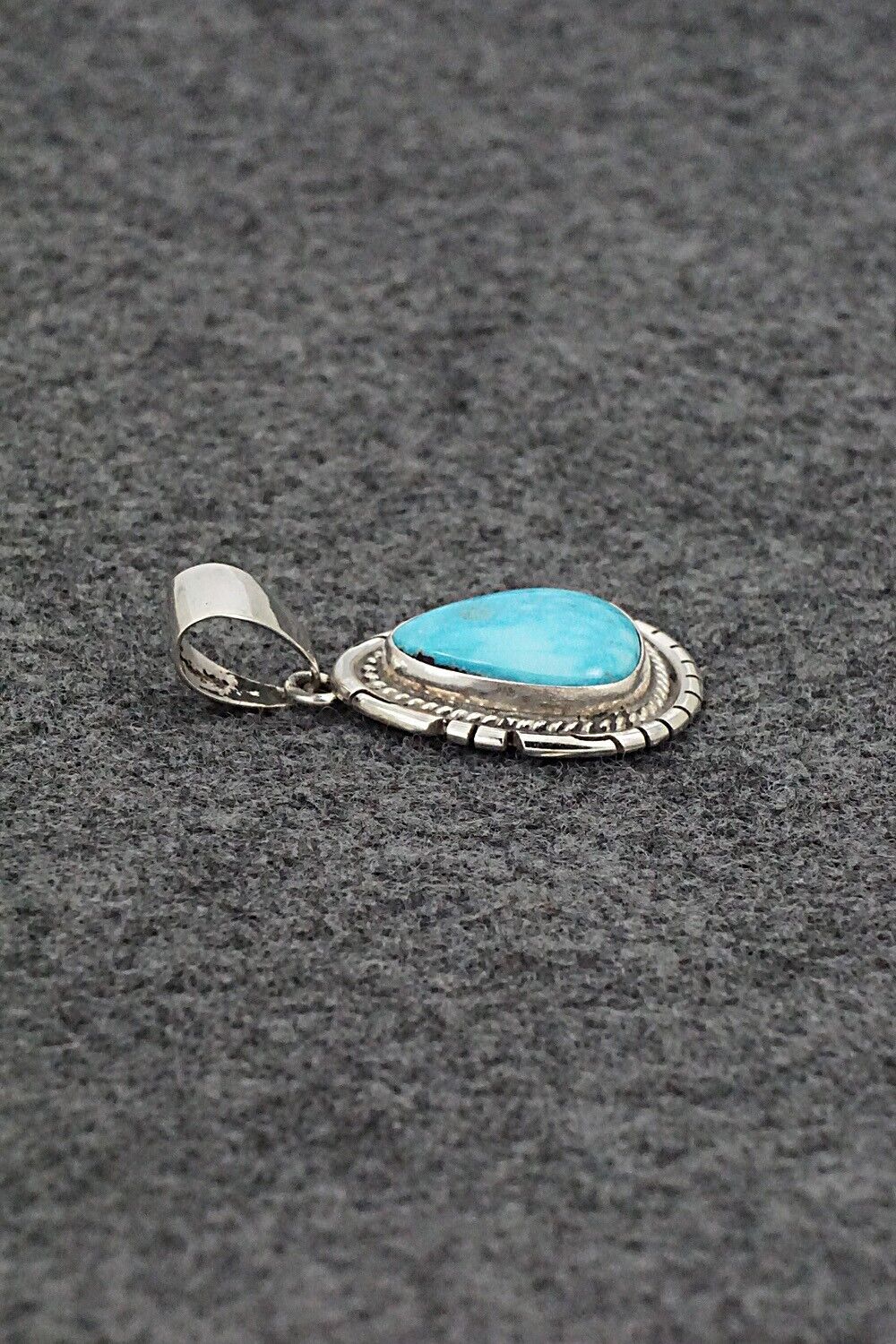 Turquoise & Sterling Silver Pendant - Peggy Skeets