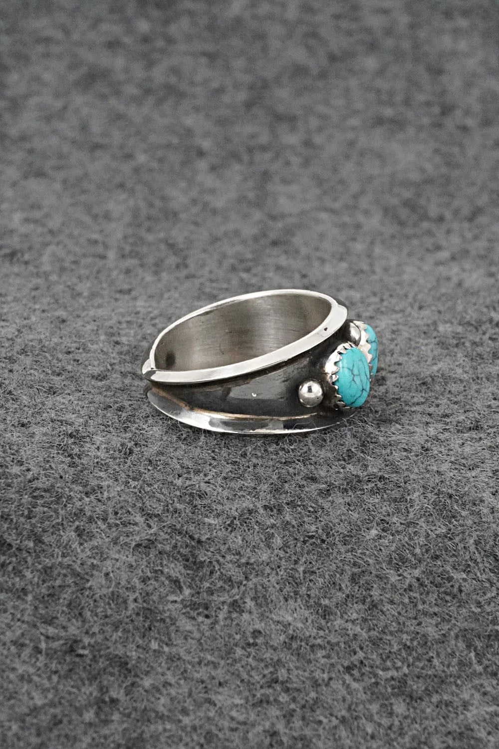 Turquoise & Sterling Silver Ring - Paul Largo - Size 9.5