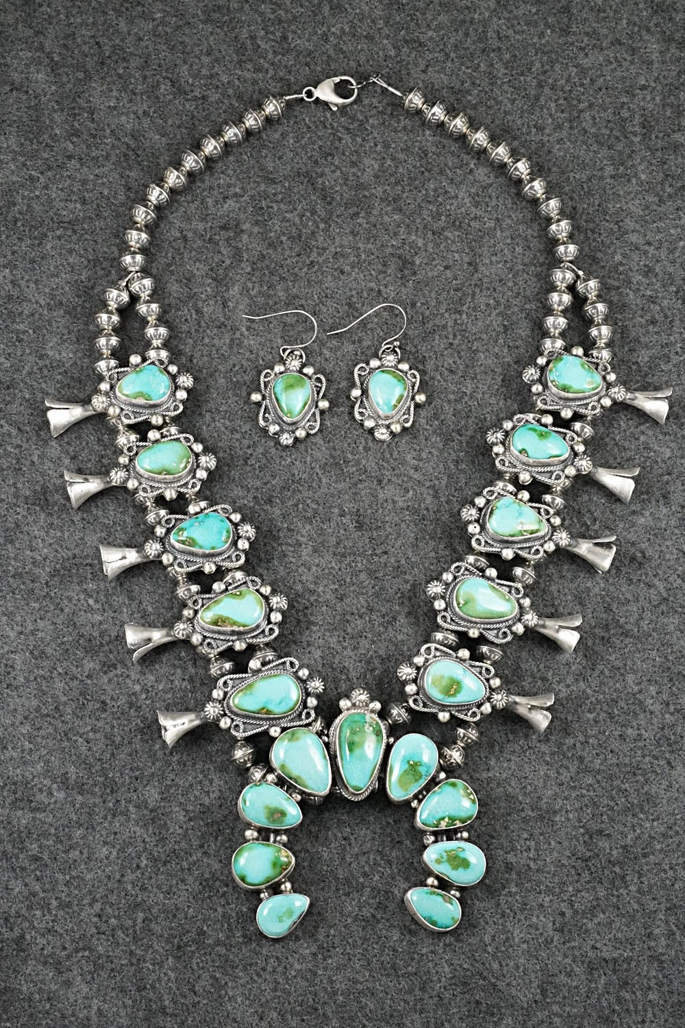 Turquoise & Sterling Silver Squash Blossom Set - Kathleen Livingston