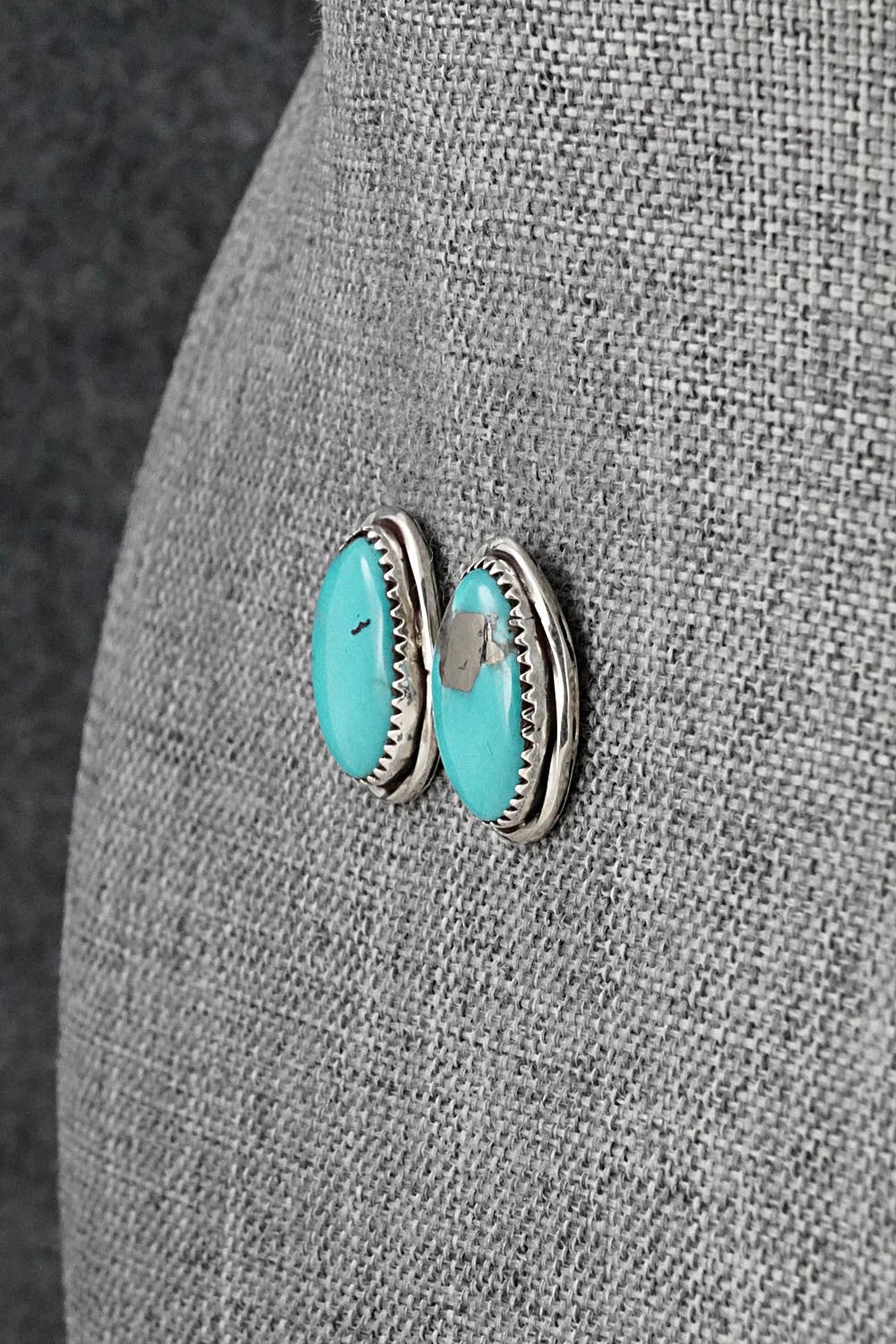 Turquoise & Sterling Silver Earrings - Ernest Hawthorne