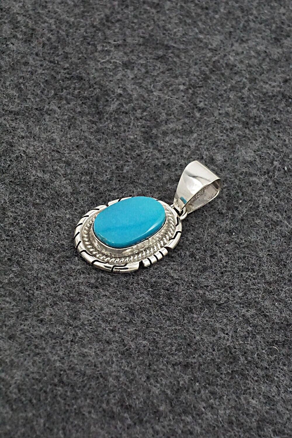 Turquoise & Sterling Silver Pendant - Peggy Skeets