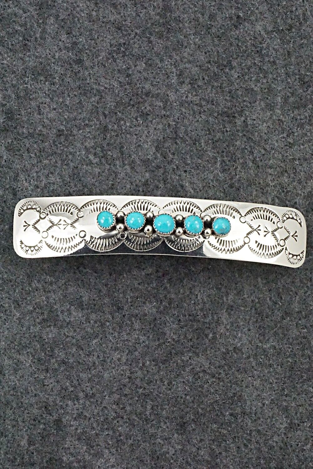 Turquoise & Sterling Silver Hair Barrette - Jolene Begay