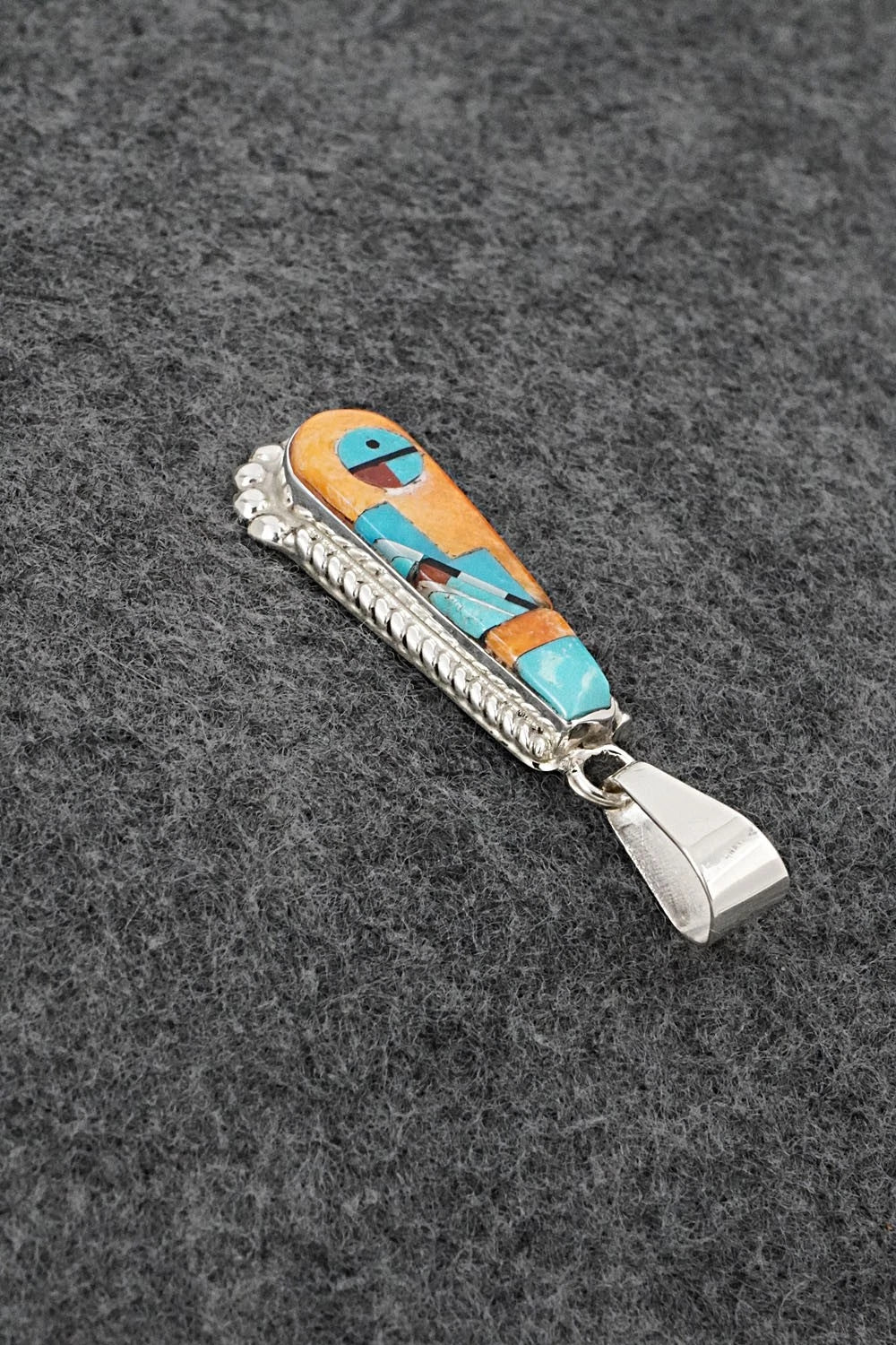 Multi Stone & Sterling Silver Pendant - Rayland Edaakie