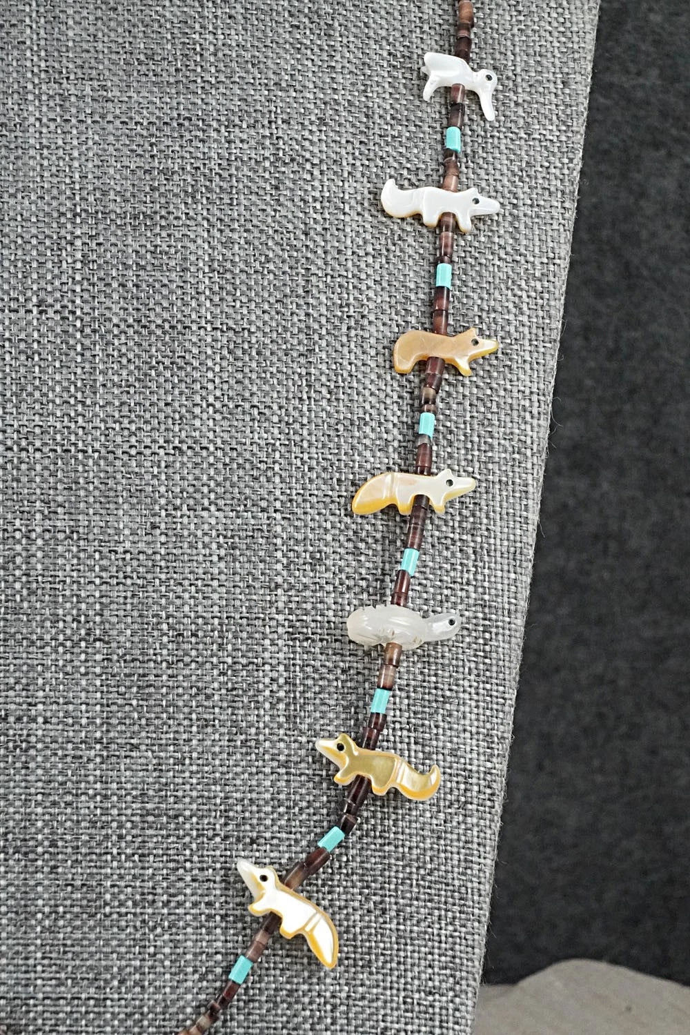 Multi-Stone Fetish Carving & Sterling Silver Necklace - Hector Goodluck