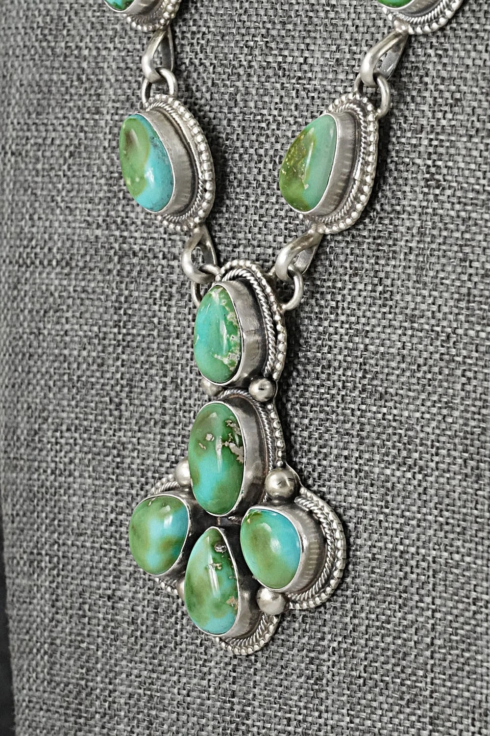 Turquoise & Sterling Silver Necklace and Earrings Set - Kathleen Livingston