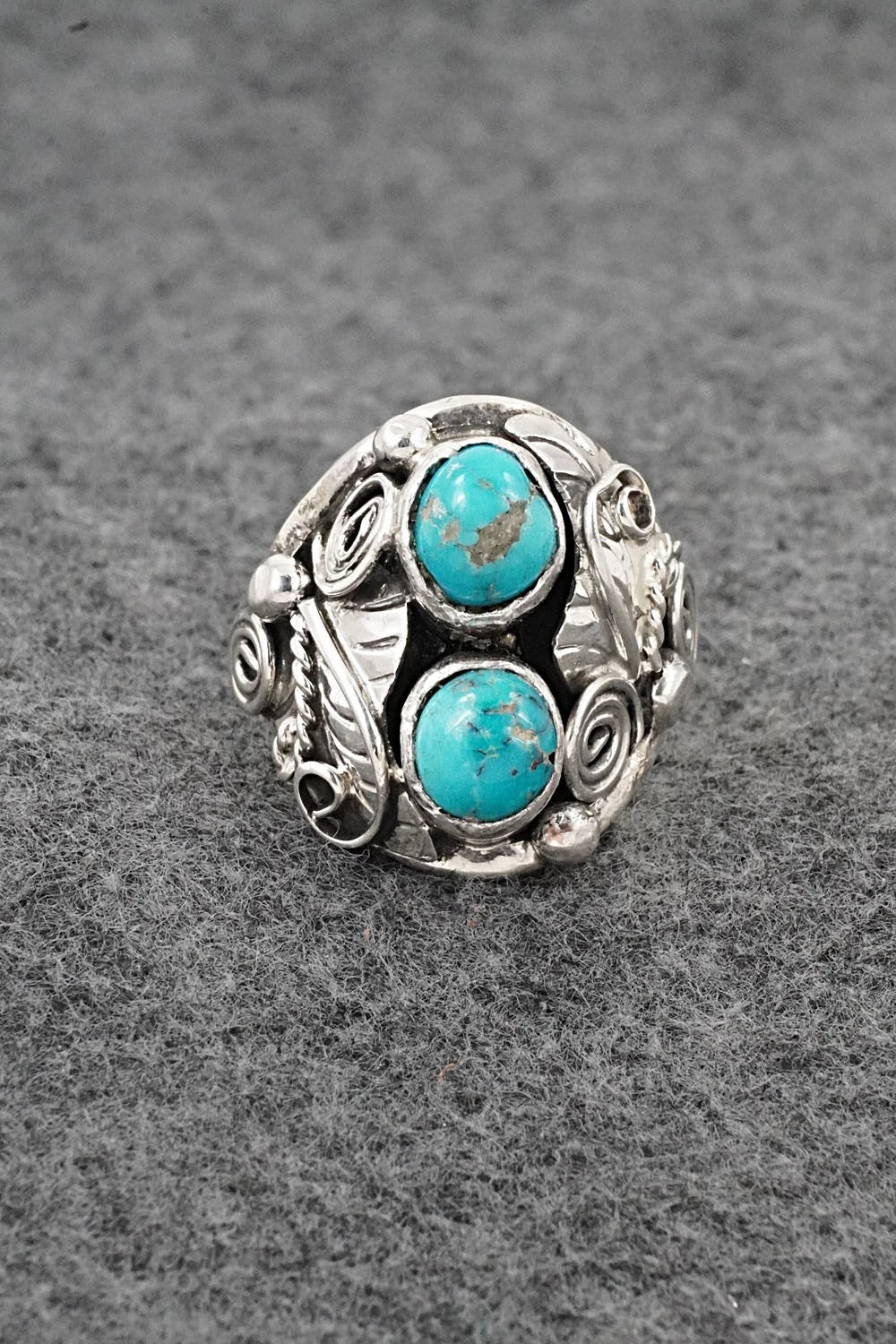 Turquoise & Sterling Silver Ring - Lauren Brown - Size 11.5