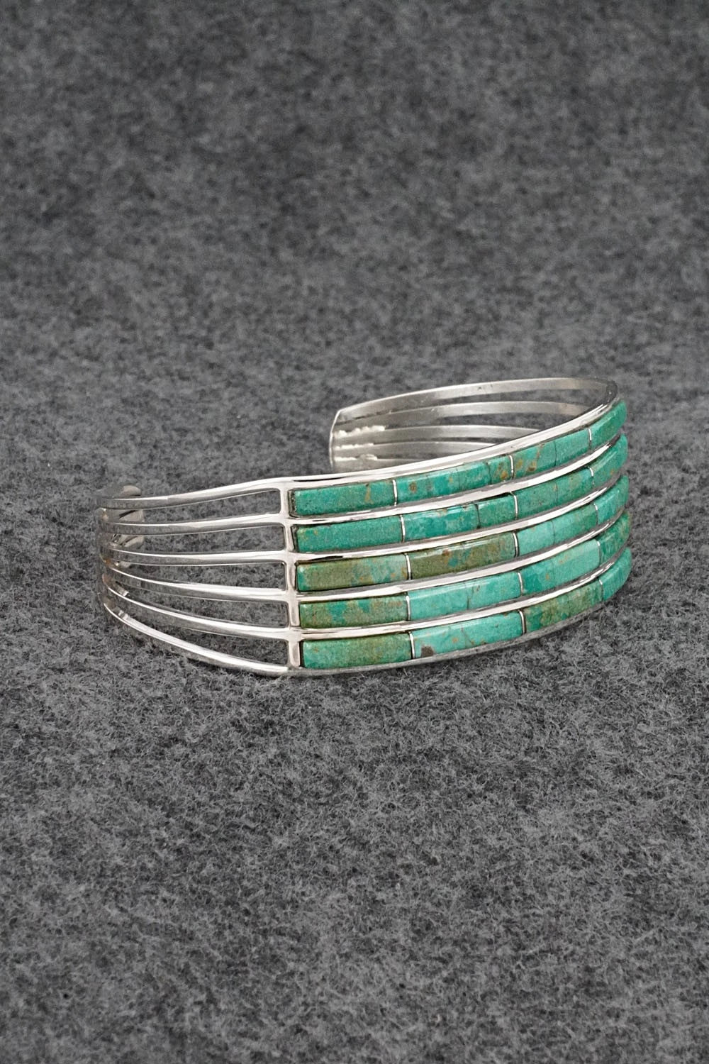 Turquoise & Sterling Silver Inlay Bracelet - Jamie Johnson