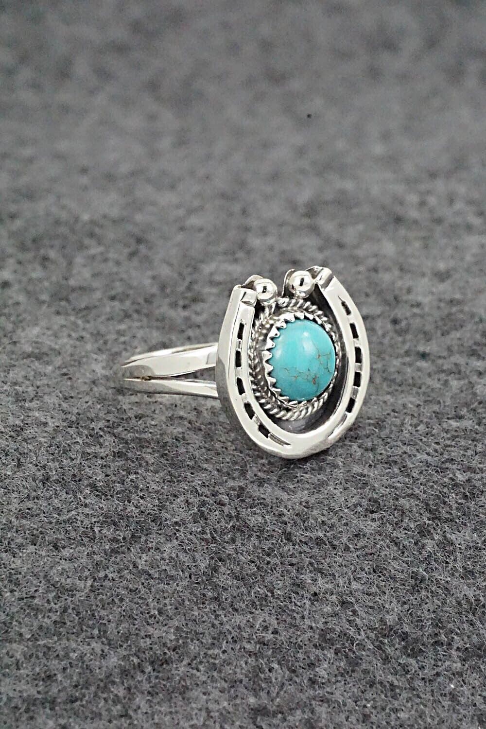 Turquoise & Sterling Silver Ring - Alice Rose Saunders - Size 8