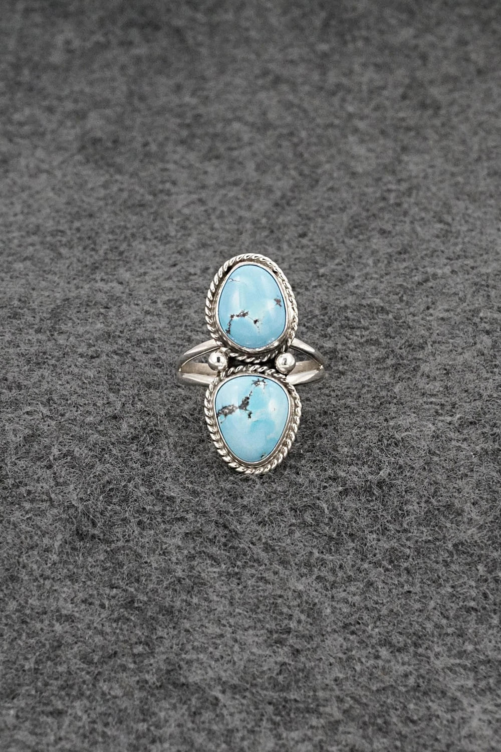 Turquoise & Sterling Silver Ring - Eugene Gruber - Size 8