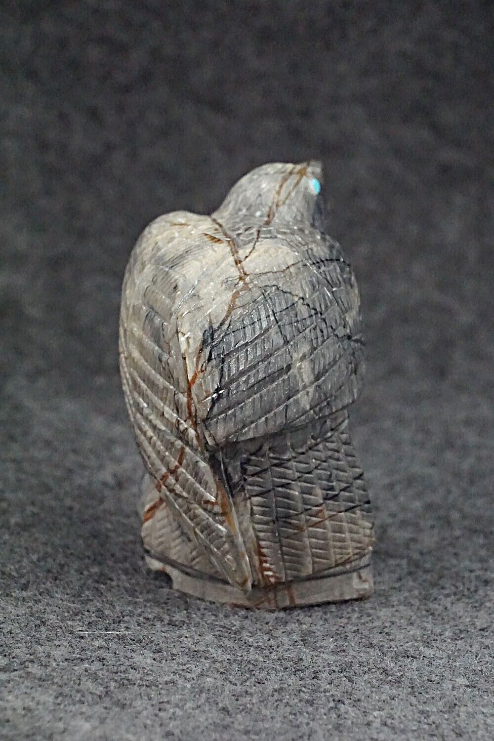 Eagle with Fish Zuni Fetish Carving - Derrick Kaamasee