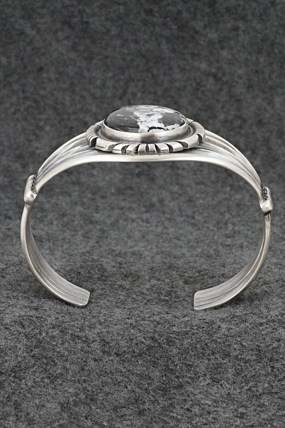 White Buffalo & Sterling Silver Bracelet - Mark Yazzie