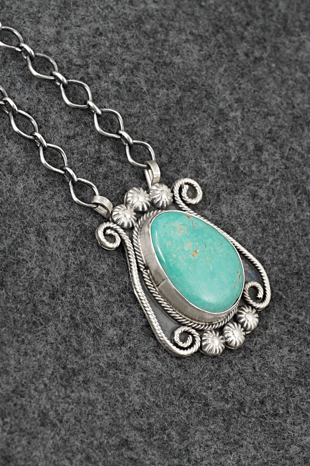 Turquoise & Sterling Silver Necklace - Cordell Platero