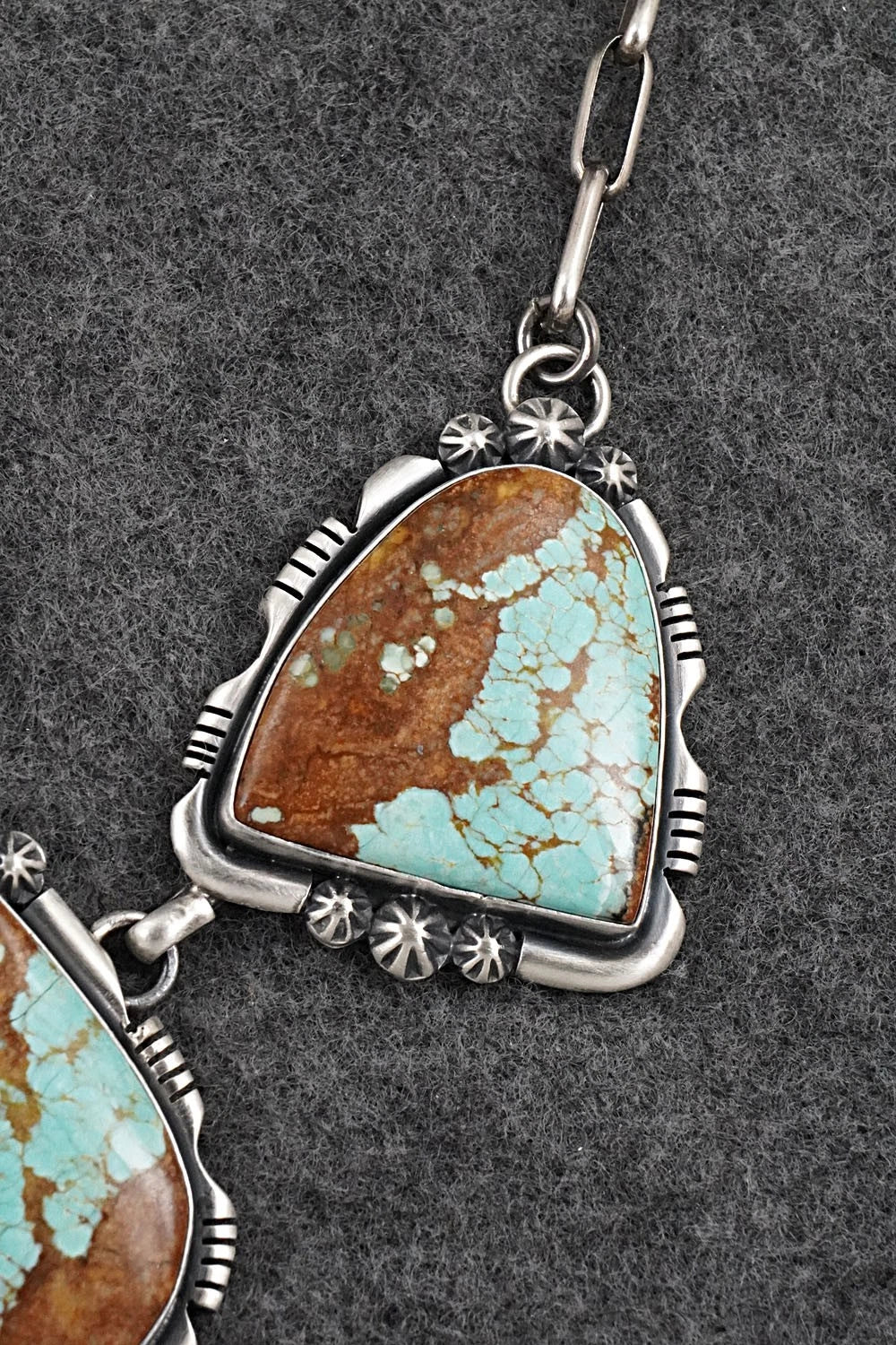 Turquoise & Sterling Silver Necklace and Earrings Set - Paul Livingston