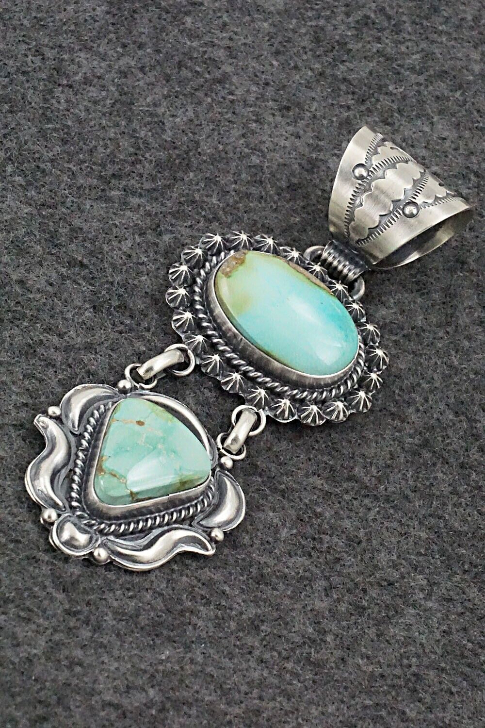 Turquoise & Sterling Silver Pendant - Raymond Delgarito