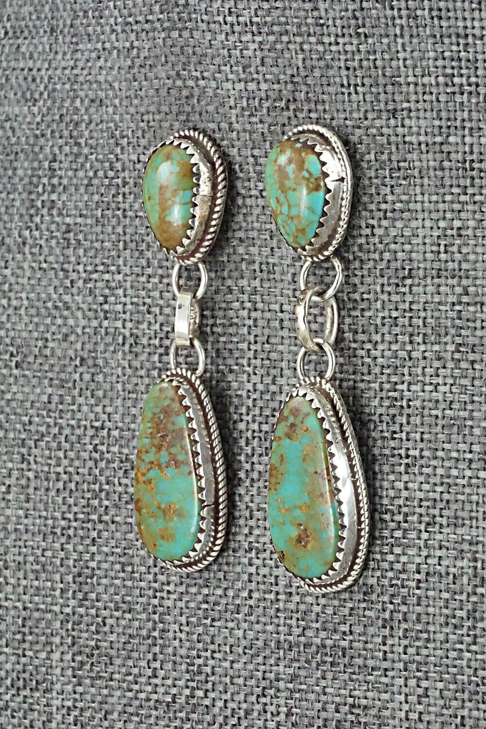 Turquoise & Sterling Silver Earrings - Ernest Hawthorne