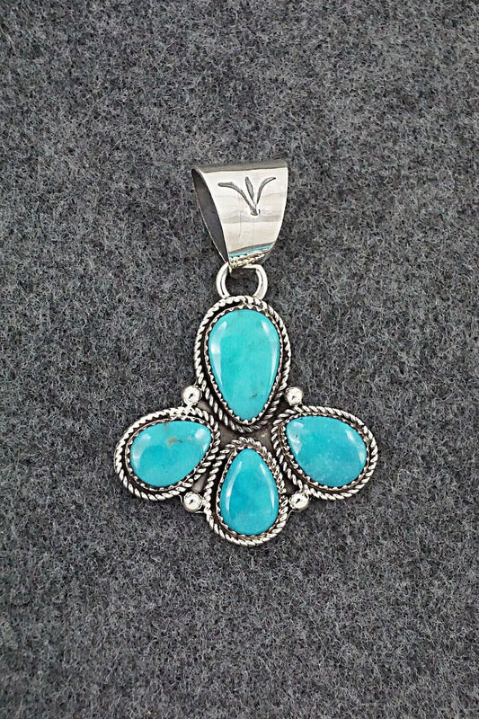 Turquoise & Sterling Silver Pendant - Ernest Hawthorne