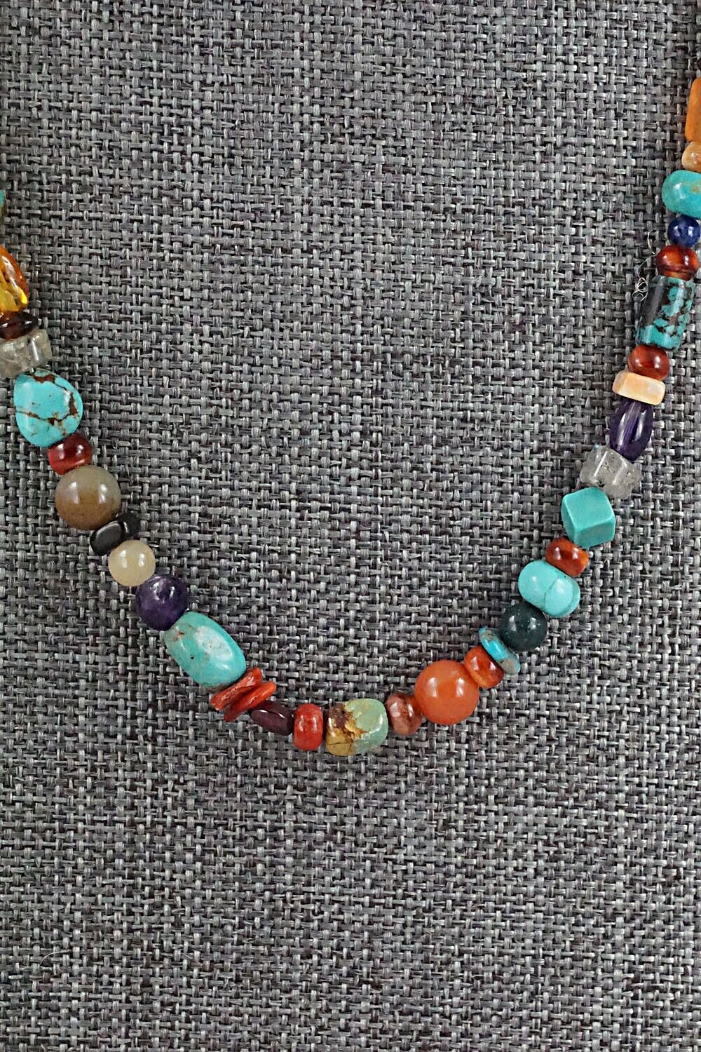 Multi-Stone and Sterling Silver Necklace - Helen Tsosie