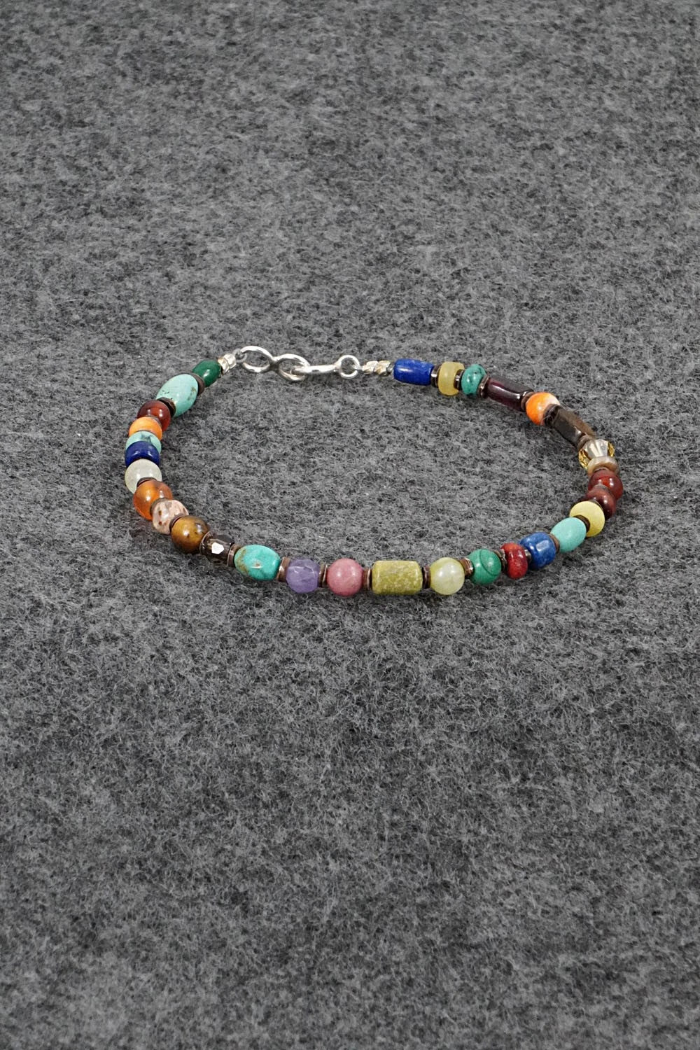 Multi-Stone & Sterling Silver Bracelet - Helen Tsosie