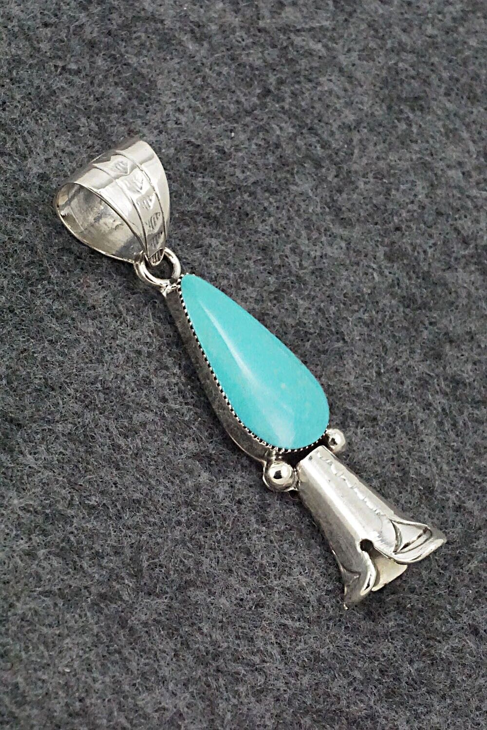 Turquoise & Sterling Silver Blossom Pendant - Dorothy Lee